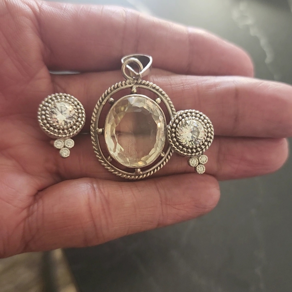 Pendant and Earring SET ~ Sterling Silver